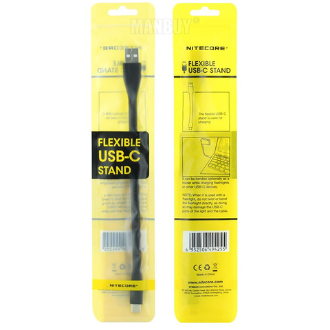 NITECORE-soporte de USB-C Flexible tipo C, Cable de carga para TIPSE, mini2, MH12V2, MH10V2, MH10S, MH12S, linterna, faro NU35, venta al por mayor ► Foto 1/1