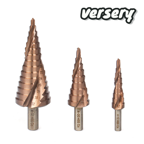 Brocas escalonadas de cobalto M35, Kit de brocas escalonadas de 4-12/4-20/4-32mm HSS, vástago hexagonal triangular de ranura espiral para acero inoxidable, envío gratis ► Foto 1/6