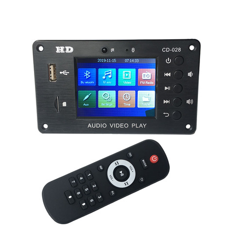 APE-Módulo de Audio y vídeo con Bluetooth, LCD, MP3, MP4, MP5, compatible con disco duro, pantalla de tiempo, alarma, USB, SD, Radio FM, Flac, RMVB ► Foto 1/6
