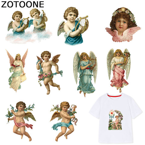 ZOTOONE Ángel lindo hierro en parches Cupido pegatinas transferencias para ropa camiseta etiqueta engomada de transferencia de calor DIY accesorio apliques F1 ► Foto 1/6