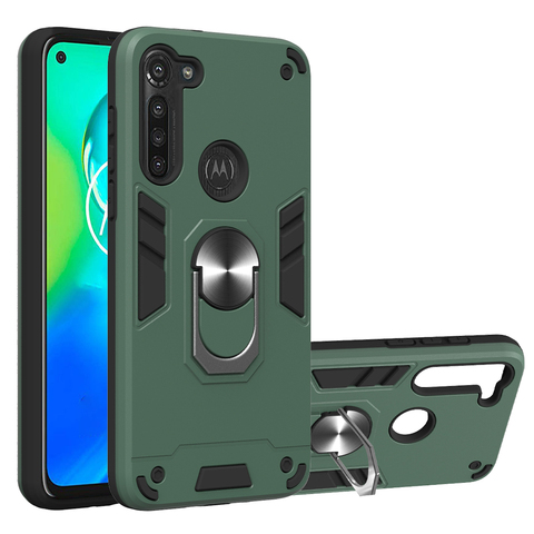 Para Motorola Moto G8 Power Case Hard con anillo soporte magnético a prueba de golpes armadura funda protectora trasera para moto g8 power shell ► Foto 1/6