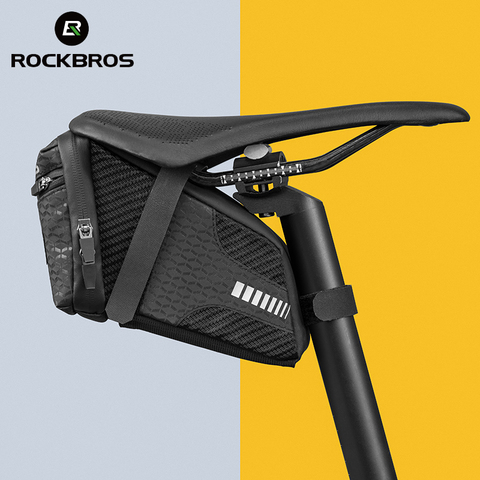 ROCKBROS-Bolsa para sillín de bicicleta, carcasa 3D reflectante, a prueba de lluvia y de golpes, para tubo trasero de bicicleta, bolso de sillín, accesorios para bicicleta ► Foto 1/6