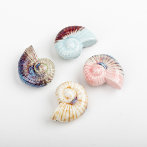 Colgante de cuentas de cerámica con forma de concha, joyería de porcelana de dos lados, 41 #, pieza para collar # XN065 ► Foto 1/6