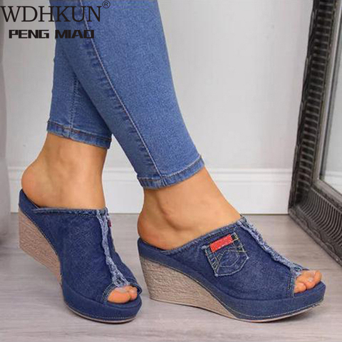 WDHKUN-Sandalias con plataforma abierta por delante para mujer, zapatos de tacón alto ► Foto 1/6