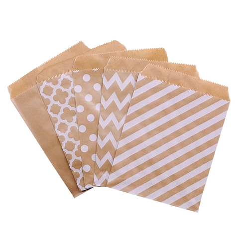 25 uds 18x13cm papel Kraft galletas bolsas de dulces para regalo bolsa de embalaje decoración de fiesta de cumpleaños postre caramelo Bar bolsa Galleta de aperitivo ► Foto 1/6