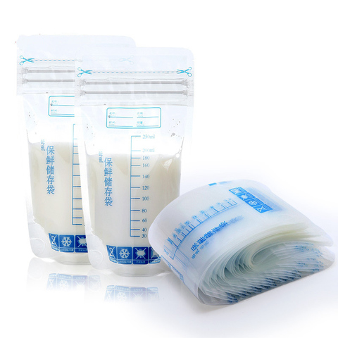 Bolsas para el congelador de leche de 250ml, bolsa de almacenamiento de alimentos para bebés, bolsa de almacenamiento de leche materna sin BPA, bolsas de alimentación seguras para bebés 30 piezas ► Foto 1/4