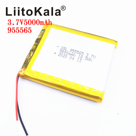 XSL-batería recargable LiPo de polímero de litio, 3,7 V, 955565, 5000mAh, para GPS, PSP, DVD, PAD, E-book, tableta, pc, portátil, Banco de energía, vídeo ► Foto 1/2