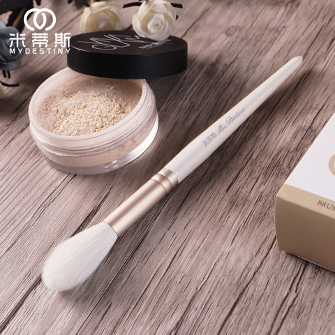 MyDestiny-pincel cosmético-The Snow Serie Blanca-brocha para resaltar con forma de llama-brocha de pelo de cabra herramientas y bolígrafos de maquillaje-beauty ► Foto 1/6