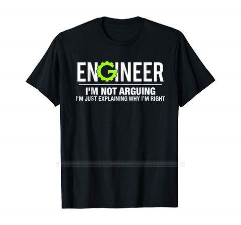 Camiseta de ingeniería divertida para hombres, Camisa de algodón de moda de verano, talla europea ► Foto 1/6