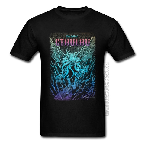 Lovecraft Camiseta para los hombres una bestia pesadilla de Cthulhu diseño de camisetas 3D Digital, escape, Sin City, blanco sobre negro, silkscreen, mano impresa, Camiseta de algodón, gran Camiseta 100% algodón ► Foto 1/6