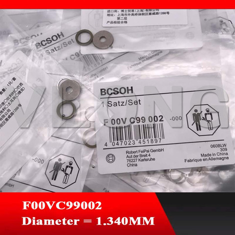 F 00V C99 002 común inyector para riel bola de acero de kits de reparación de F00VC99002 F00VC05001 de anillos de sellado bola diámetro = 1.340mm ► Foto 1/5