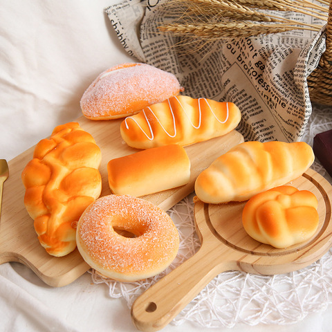 Simulación de pan tostado creativo de comida blanda, Donuts, alivio del estrés para apretar de elevación lenta, juguetes de broma para personas, decoración de escritorio ► Foto 1/5