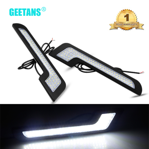 GEETANS-Lámpara de conducción Universal para coche, Bombilla de niebla fuente, 12V, DRL, luz de circulación diurna, 100% superbrillante, resistente al agua, blanco ► Foto 1/6