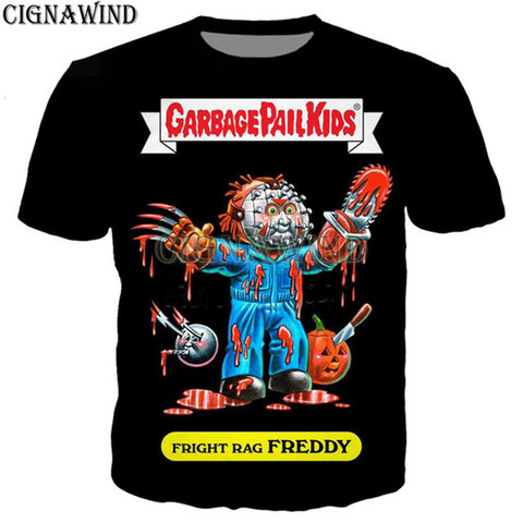 Camiseta de moda para hombres y mujeres, camisetas con estampado 3D de dibujos animados de cubo de basura para niños, ropa informal de estilo Harajuku, tops de calle ► Foto 1/6