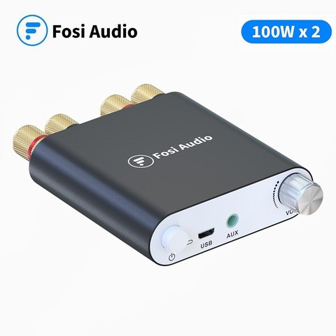 Fosi Audio-AMPLIFICADOR DE POTENCIA ZK1002D, 100W, x2, Bluetooth, minireceptor estéreo inalámbrico, 2 canales, HiFi, Digital ► Foto 1/6