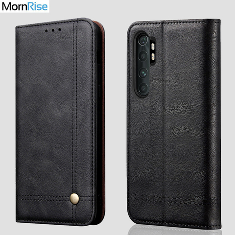 Funda abatible de cuero Retro Para Xiaomi MI Note 10 lite, funda magnética con soporte para tarjetas, 10 unidades ► Foto 1/6