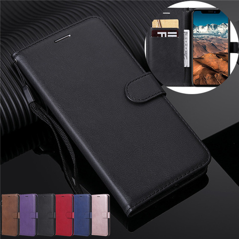 Funda abatible tipo billetera para iPhone, 11, 12 Pro, Max, Xs, Xr, X, 2022, 6/6S/7/8 Plus, funda Retro de silicona suave con soporte y cordón ► Foto 1/6