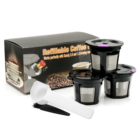 Cestas de filtro reutilizables para taza K de café, cápsulas de jarra de café, gotero Compatible con fabricante Keurig, taza negra de 1,0 y 2,0 K ► Foto 1/6