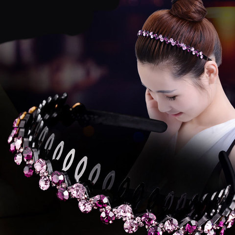 Diadema de perlas antideslizantes de lujo para mujer y niña, bandana con dientes que combina con todo, diamantes de imitación, accesorios para el cabello ► Foto 1/6