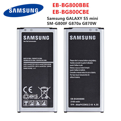 SAMSUNG-EB-BG800BBE original de EB-BG800CBE, batería de 2100mAh para Samsung GALAXY S5 mini S5MINI SM-G800F G870A G870W ► Foto 1/4