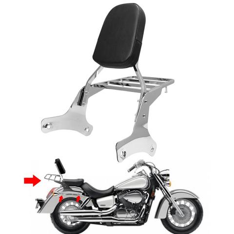 Motocicleta trasero cromado Sissy Bar respaldo equipaje para Honda Shadow ACE VT400 1992-1998 sombra ACE VT750 C2 RC44 1997-2003 ► Foto 1/6