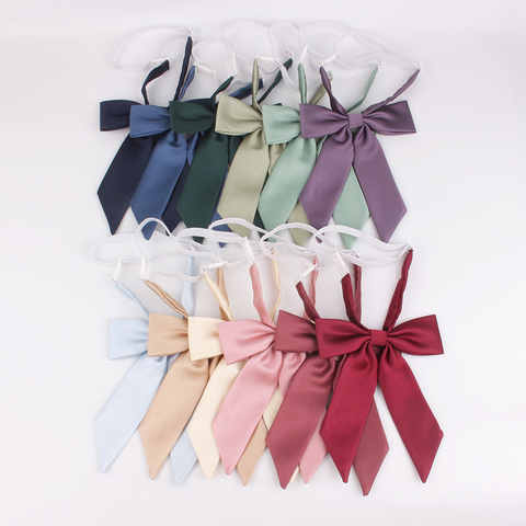 Señoras sólidos pajarita lazo Casual corbata para las mujeres uniforme Collar femenino Bowknot adulto ver corbatas pajaritas de chica ► Foto 1/6
