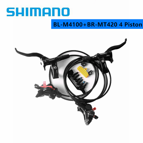 SHIMANO-frenos de disco hidráulico DEORE M4100/MT420, con palanca de freno BL M4100/MT420 y pinza de freno BR MT420 ► Foto 1/5