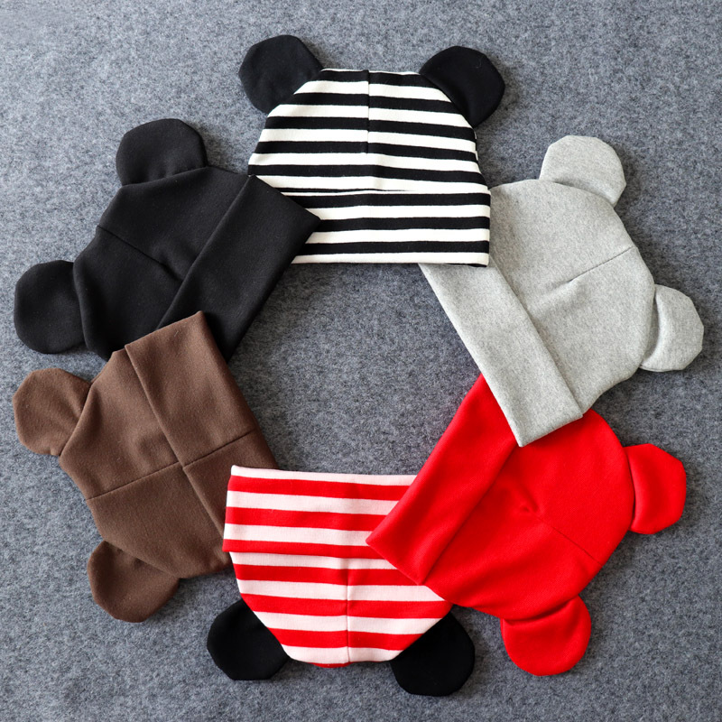#204M01blue Accesorios para bebés,gorros con orejas cálid 