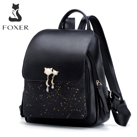 FOXER-mochila de gran capacidad para mujer, bolso de retales con cremallera, bolso de hombro de colegio para chicas adolescentes ► Foto 1/6