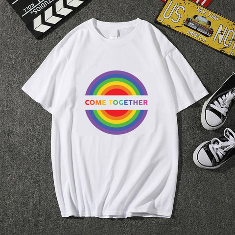 Camisetas con estampado de arcoíris para hombre y mujer, ropa de Orgullo Lgbt Gay, amor lésbico, camiseta amorosa informal de verano, Unisex ► Foto 1/6