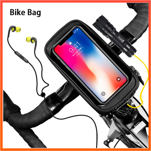 Bolsas de herramientas para bicicleta, accesorios para manillar de bicicleta, impermeables, tubo superior delantero de 6,5 pulgadas, funda para teléfono móvil ► Foto 1/1