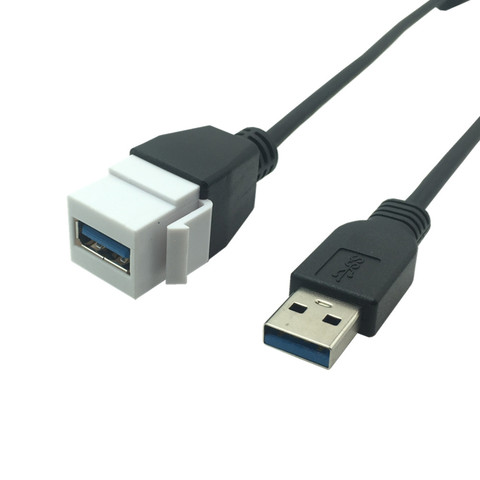 Keystone-conector con adaptador de Cable USB 3,0 A macho (hembra) A hembra, convertidor de extensión de 0,2 m ► Foto 1/2