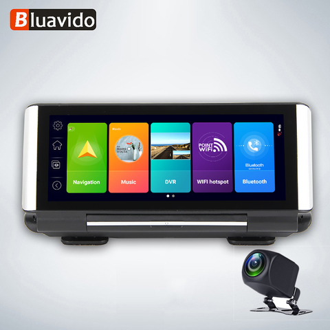 Bluavido-espejo retrovisor con cámara de salpicadero para coche, grabador de vídeo DVR 4G para vehículo, ADAS, 7 