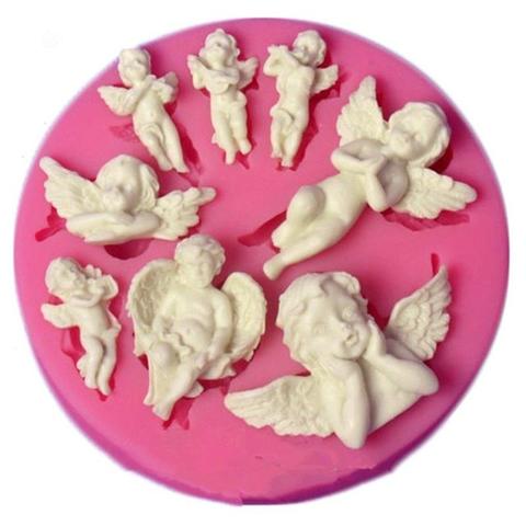 Molde de silicona rosa para pastel de ángel y bebé, molde para Chocolate, caramelo, utensilios para decoración de tortas con Fondant ► Foto 1/5