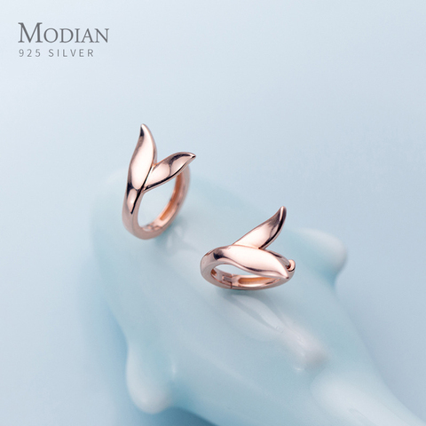 Modian Venta caliente elegante Fox Tail Hoop pendientes para mujeres Real 925 Plata de Ley sirena joyería moda mujer encanto pendiente ► Foto 1/5