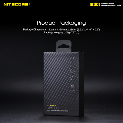 Cargador móvil de fibra de carbono ultraligera NITECORE NB5000, compacto, 5000mAh, con salida PD + QC 3,0 bidireccional ► Foto 1/6