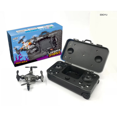 EBOYU-Dron de bolsillo con cámara FPV para niños, cuadricóptero de control remoto con 4 canales, 2,4G, WIFI, 0,3 MP, Maleta de estilo Mini, OVNI, RTF, DH120 ► Foto 1/6