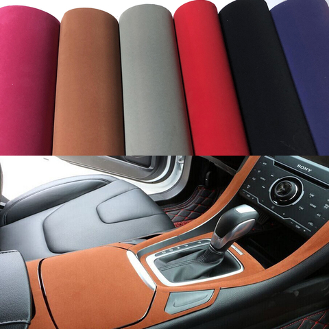 Tela de terciopelo de 35cm x 300cm para revestimiento de coche, película de vinilo autoadhesiva, pegatinas para decoración de carrocería Interior de coche ► Foto 1/6