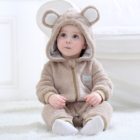 Disfraz de oso de bebé, viñetas de animales, kigurumi, mono, traje de niño, niño, niña, franela, invierno, cálido, equipo elegante ► Foto 1/5