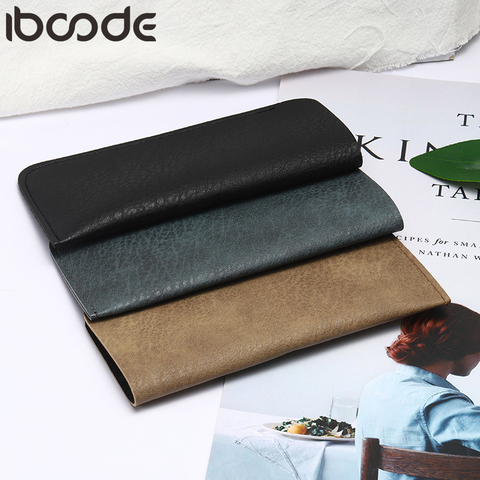 Iboode-estuche de cuero sintético para gafas unisex, estuche de almacenamiento de 3 colores, resistente al agua, suave, con soporte para lentes ► Foto 1/6