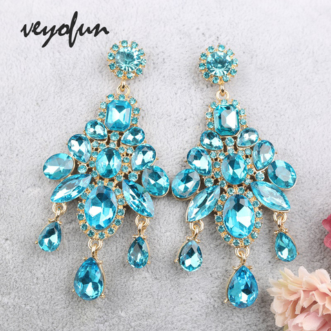 Veyofun-pendientes de gota de ZA de cristal Vintage para mujer, aretes colgantes de fiesta de lujo, joyería de moda, regalo ► Foto 1/6