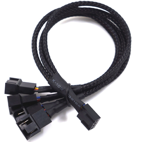 Divisor de formas de 1 a 2/3/4, Cable de extensión de 27cm, color negro, 4 pines, PWM, Cable de ventilador ► Foto 1/5