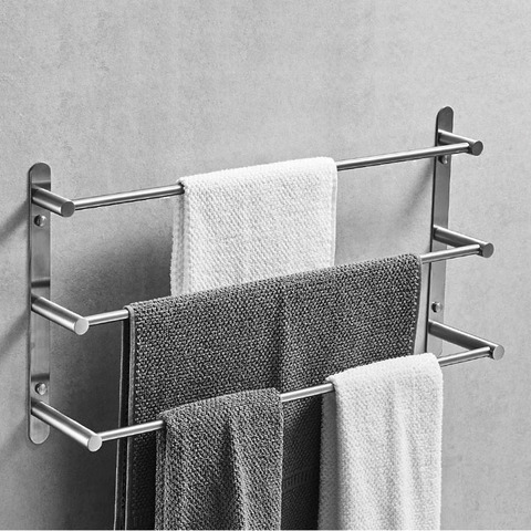 Toallero cromado para baño, toallero de acero inoxidable 304, soporte de pared de 40cm/50cm/60cm, accesorios de baño ► Foto 1/6