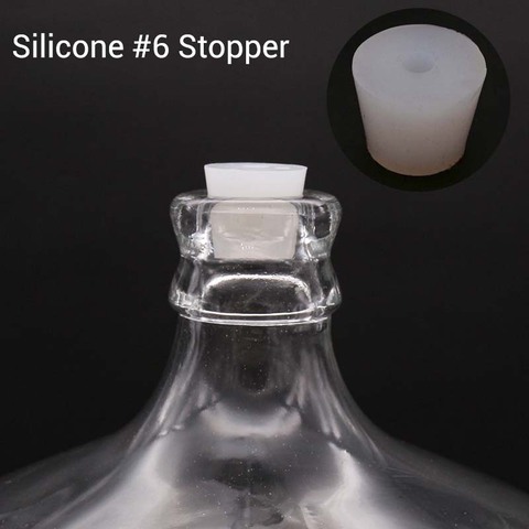 Tapón de silicona perforado, tapón de silicona con orificio de 8mm para Airlock de grado alimenticio, Carboy Bung #6 ► Foto 1/5