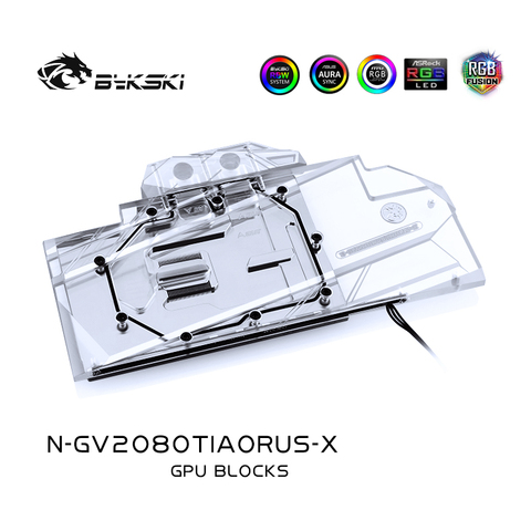 Bykski-bloque de agua para radiador/RGB, compatible con AURA SYNC, GIGABYTE AORUS GeForce RTX2080TI 11G, bloque para radiador/RGB ► Foto 1/6
