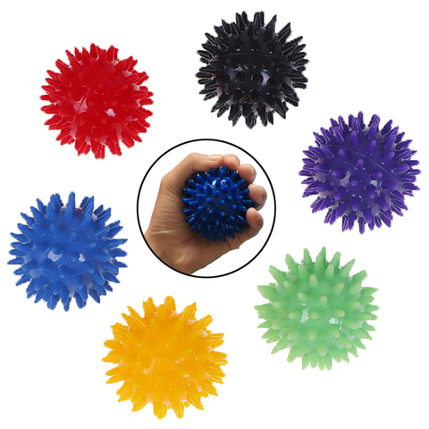 Bola de masaje de cuerpo completo Spiky Bola de estrés duro 6cm para ejercicio de Fitness deporte erizo sensorial agarre entrenamiento la pelota ► Foto 1/6