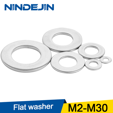 1/100 Uds arandela plana M2 M2.5 m3 M4 M5 M6 M8 M10 M12 M14 M16 M18 M20 M22 M27 inoxidable arandelas de acero arandela juntas DIN125 ► Foto 1/6