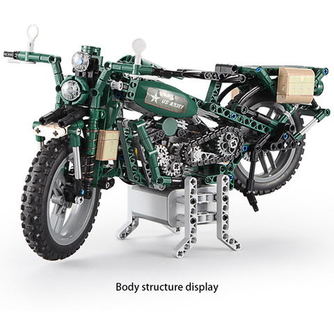 Cada 550CPS legoing city technology series motocicleta electrónica de dos ruedas DIY modelo bloques de construcción juguetes para niños ► Foto 1/6