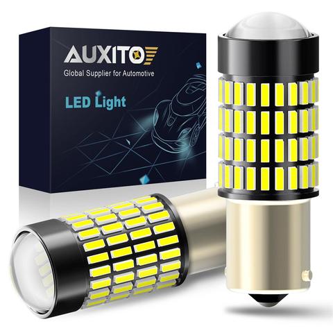 AUXITO 2X 1156 P21W BA15S coche Luz de marcha atrás LED Bombilla W16W 921 T15 de marcha atrás para automóvil lámpara para Dodge calibre Challenger Ram 1500 viaje ► Foto 1/6