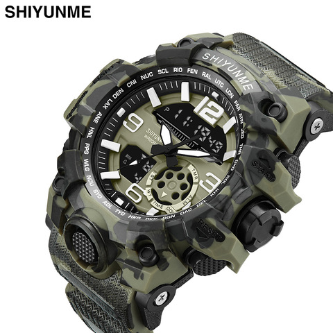 SHIYUNME-reloj Digital de cuarzo deportivo para hombre, cronógrafo militar con correa de camuflaje de marca de lujo, Masculino ► Foto 1/6